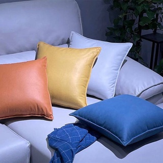 หมอนอิง⌵ Nordic Solid Color Science and Technology Cloth หมอนห้องนั่งเล่นโซฟาเบาะรถเอวสนับสนุนสำนักงานเอว Pad พนักพิงปลอ