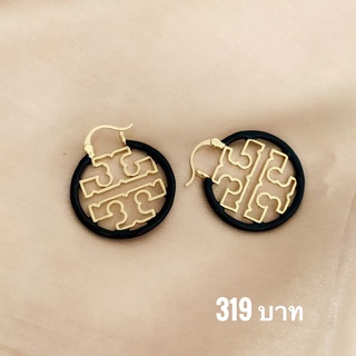 พร้อมส่ง!! ต่างหูห่วง TB (TB17) ชนช้อป งานเกรดพรีเมียม ทองเหลืองชุบทอง 18K