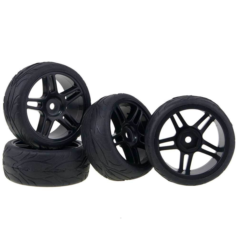 รูปภาพสินค้าแรกของRC 905B-6084 Rubber Tires & Plastic Wheel 4Pcs For HSP HPI 1:10 On-Road Car
