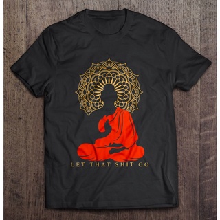 [S-5XL] เสื้อยืดพิมพ์ลาย Let That  Go Buddha แฟชั่นสําหรับผู้ชาย