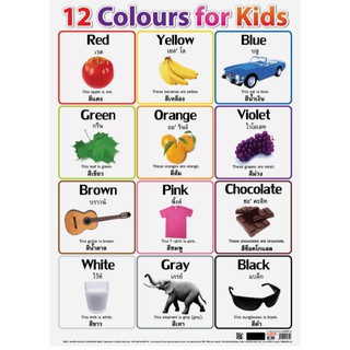 ภาพหน้าปกสินค้าโปสเตอร์12สีสำหรับเด็ก (12 Colours For Kids) โปสเตอร์กระดาษ#EQ-035 โปสเตอร์สื่อการเรียนการสอน ที่เกี่ยวข้อง