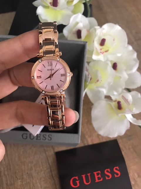 ผ่อน0-นาฬิกา-guess-lady-watch-rosegold-tone-pink-dial-w1134l2-สายสแตนเลส-สี-rosegold-หน้าปัดสีชมพู