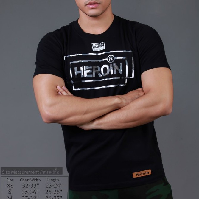 ภาพหน้าปกสินค้าHeroin เสื้อยืดสีดำ รุ่นบ็อกซ์ 2 จากร้าน heroinbrand.official บน Shopee