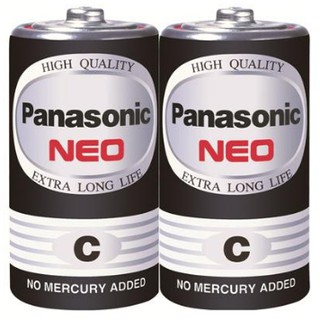 ถ่านไฟฉาย [PANASONIC] C Neo R14NT/2SL สีดำ (2ก้อน/แพ็ค)