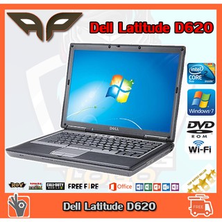 สินค้า โน๊คบุ๊คมือสอง Notebook Dell Latitude D620  Core2 Duo 1.58GHz Ram 2G  HDD 160 G  DVD WIFI ขนาดจอ 14 นิ้ว แบตเก็บไฟ