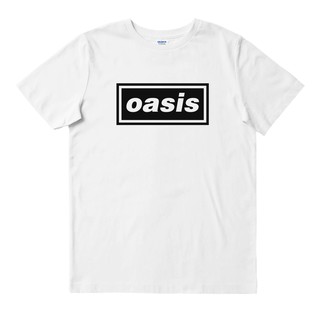 เสื้อยืดผู้ชาย Oasis - โลโก้ สีขาว | เสื้อยืด พิมพ์ลายวงดนตรี | เพลงเมอร์ช | Unisex | วงดนตรี MERCH | เสื้อยืด พิมพ์ลายด