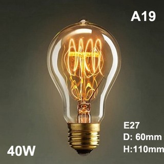 หลอดไฟ LED A19 40W E27 220V สไตล์วินเทจ สำหรับตกแต่งบ้าน