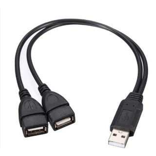 USB 2.0 ชายไปยัง 2 แจ็ค USB คู่หญิง Jack Y Splitter Hub สายไฟสาย USB Adapter