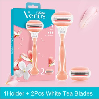 Gillette Venus Comfort Glide มีด โกนหนวดกําจัดขนสําหรับผู้หญิง ด้ามพร้อมใบมีดสำรอง 2 ชิ้น