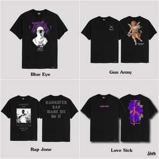 Just Say Bad  ® เสื้อ Oversize รุ่น Blue Eye / Gun Army / Rap Jone / LoveSick  สีดำ OS