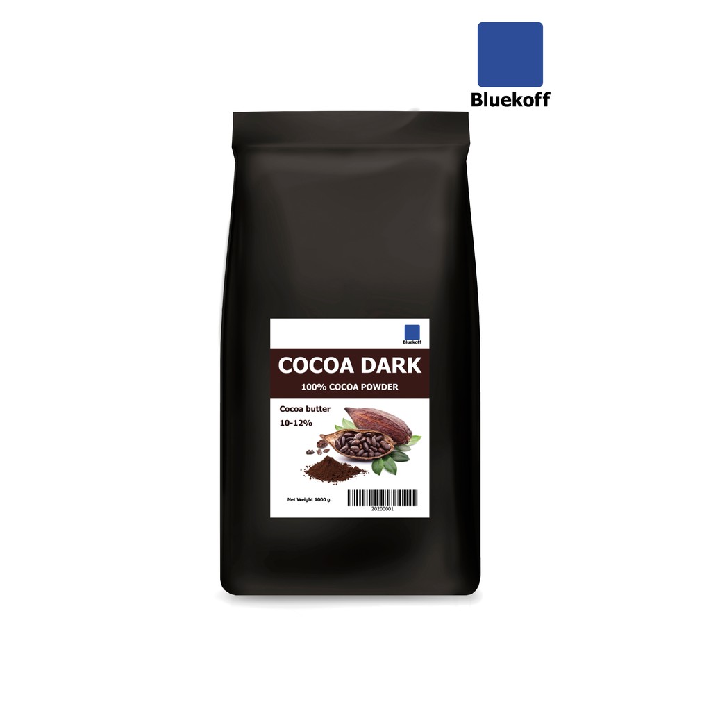 ราคาและรีวิวBluekoff ผงโกโก้ เกรดพรีเมี่ยม นำเข้าจากฝรั่งเศส โกโก้ดาร์ก Cocoa Dark (บรรจุ 1,000 กรัม)