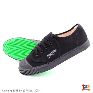 รองเท้าผ้าใบนักเรียน นันยาง Nanyang 205 ไซส์ 37-42 สีดำ