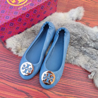 Tory Burch(โทรี่ บรัช) female casual flat ballet shoe toe shoe stylish loafer