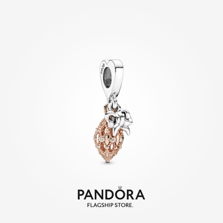 Pandora จี้ชุบทอง 14k สีโรสโกลด์ สองสี ของขวัญวันหยุด สําหรับผู้หญิง p804