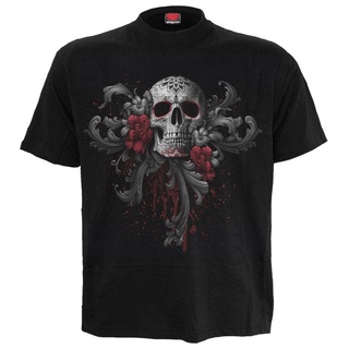 [2022]ผ้าฝ้ายคอกลมเสื้อยืด พิมพ์ลาย SPIRAL DIRECT SKULL ROSES สําหรับผู้ชายfrom S-4XL