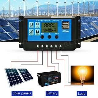 Solar Charge Controlle MPPT PWM 10A 20A 30A 40A 50A 60A 80A 100A LCD Display Street Light Controller, 12V24V