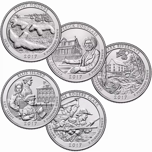 เหรียญควอเตอร์-ซีรีย์อุทยานแห่งชาติ-ปี-2017-5-เหรียญ
