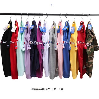 Cha-mpion เสื้อยืด ผ้าฝ้าย ปักลาย สไตล์คลาสสิก สําหรับทุกเพศS-5XL