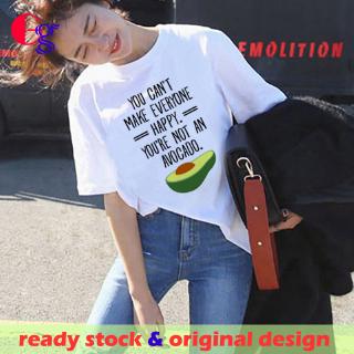 *Gg* avocado Its Print T เสื้อเชิ้ตผู้หญิง Novelty Unisex Sleeve Funny Tops เสื้อยืดลายทาง Time Short Shirt เสื้อเ