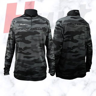 เสื้อตกปลาคอตั้งเเขนยาว  Camo Pro Fishing : Black