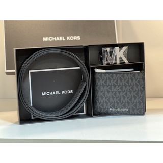 ภาพขนาดย่อของสินค้าMichael Kors 36U1LGFY7B Men's Belt Wallet Gift Set Admrl/Plblue MK Leather
