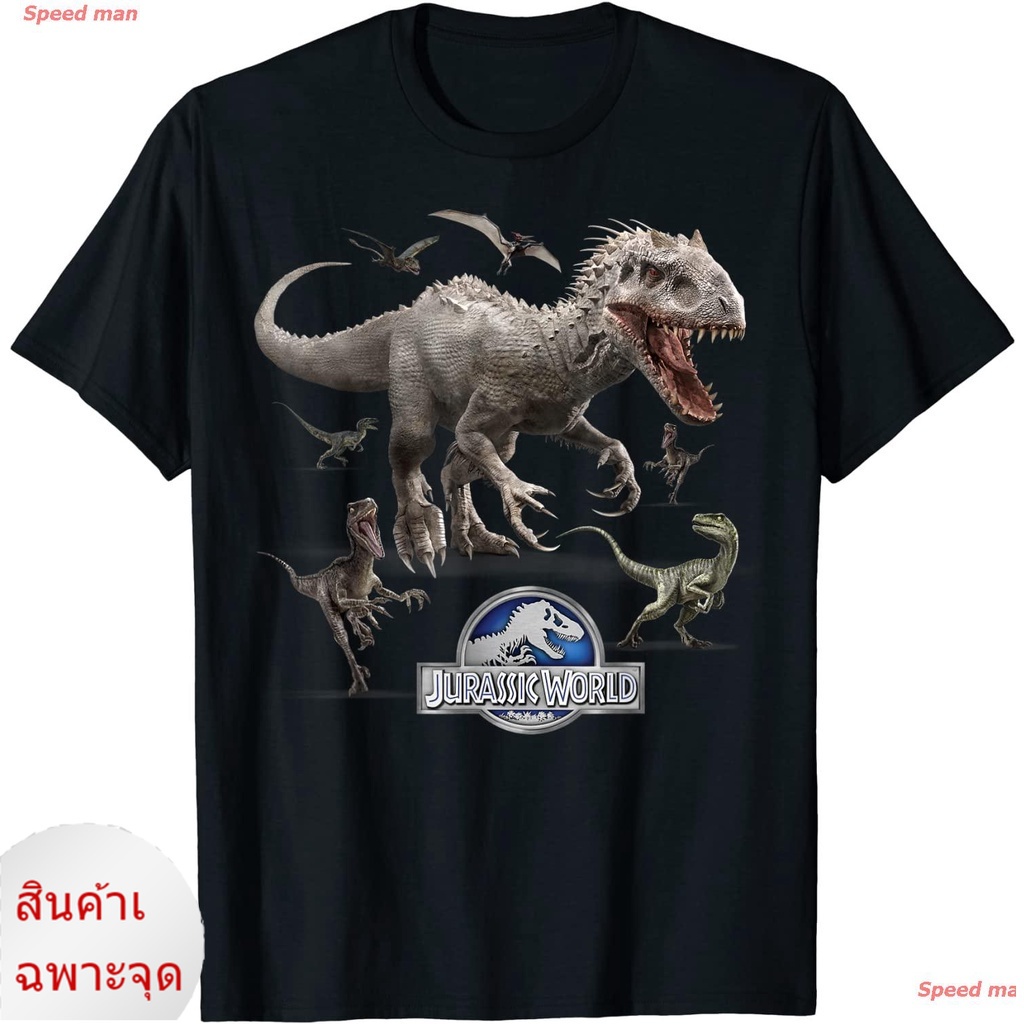 จูราสสิค-เวิลด์-สวนจูราสสิก-อะนิเมะ-ของขวัญ-เด็กผู้ชาย-น่ารัก-jurassic-world3เสื้อยืด-jurassic-world-indominus-rex-rapto