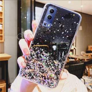 เคสโทรศัพท์ VIVO Y72 5G 2021 New Bling Clear Black Green Pink Star Space TPU Soft Cover Casing VIVOY72 5G