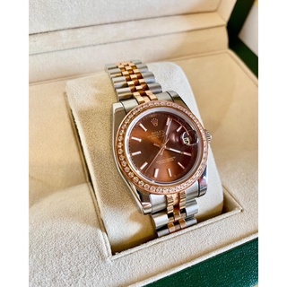 🌹นาฬิกา Lady Datejust หน้าปัดสี Chocolate หายาก สาย Jubilee สีโรสโกลด์