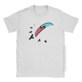 T-shirt  เสื้อยืดผ้าฝ้าย พิมพ์ลาย Buzzard Paraglider ของขวัญวันเกิด สําหรับผู้ชายS-5XL