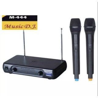 Music D.J. ไมค์โครโฟน ไมค์ไร้สาย ไมค์ลอย VHF รุ่น M-444 ไมค์ลอยคู่ ส่งฟรี เก็บเงินปลายทางได้