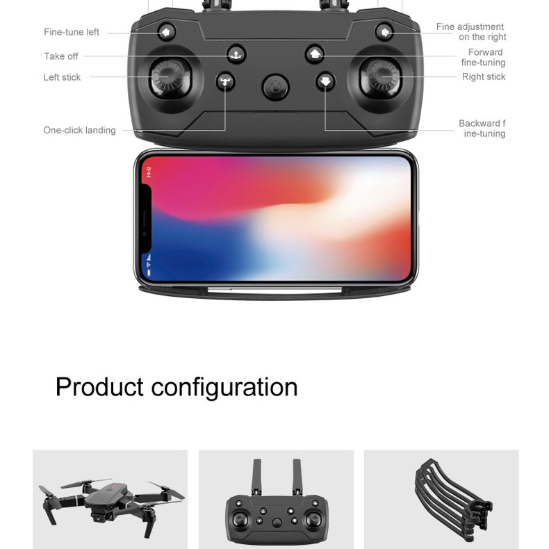 ภาพสินค้ามีสินค้า 2022 E88 Pro Drone โดรนติดกล้อง HD 4k โดรนบังคับ โดรนควบคุมระยะไกล WIFI โดรนถ่ายภาพทางอากาศระดับ เคร จากร้าน jamesgao1 บน Shopee ภาพที่ 6