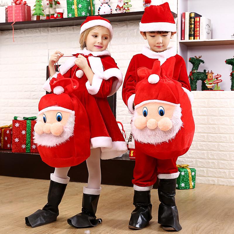 สินค้า ชุดเสื้อผ้าคริสต์มาสเด็กสาวเด็กชายคริสต์มาสชุดซานตาคลอส