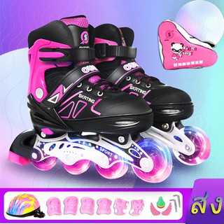 ภาพหน้าปกสินค้ารองเท้าสเก็ต โรลเลอร์เบลด In-line Skate Roller PINK Skate Violet Free! Safety Set ที่เกี่ยวข้อง