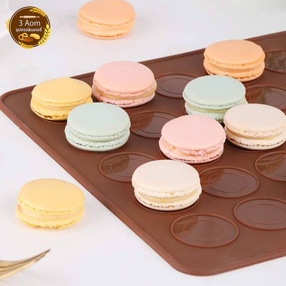 ถาดอบมาการอง-แผ่นรองอบมาการอง-ถาดรองอบซิลิโคน-แผ่นรองอบคุกกี้-รองอบ-macaroon-30-หลุม