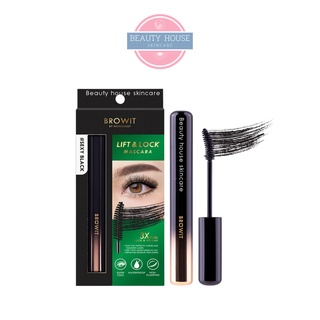 [ถูก&amp;แท้] บราวอิท ลิฟต์แอนด์ล็อกมาสคาร่า 6g ✨ Browit By Nongchat Lift &amp; Lock Mascara #Sexy Black