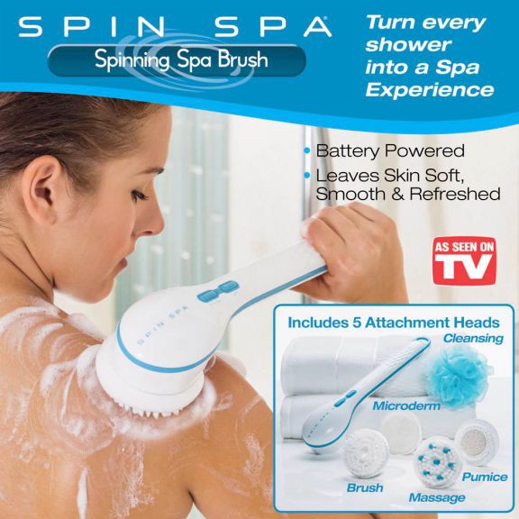 spin-spa-brush-แปรงขัดสปา-นวด-ผิว-สปาร์-ถนอมผิว-ผ่อนคลาย-ไร้สาย-กันน้ำ-ปลอดภัย