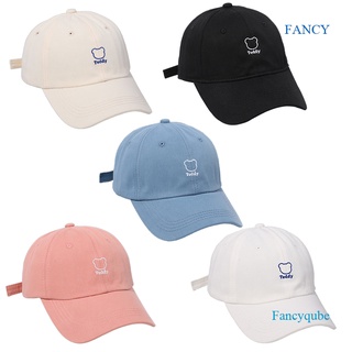 Fancy หมวกเบสบอล กันแดด ปักลายการ์ตูนหมีน่ารัก แฟชั่นฤดูใบไม้ผลิ และฤดูร้อน สําหรับผู้หญิง