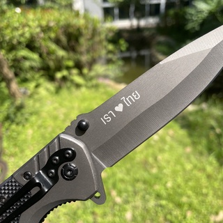 BROWNING FOLDING KNIFE มีระบบดีดใบมีด มีดเดินป่า มีดป้องกันตัว มีดพับ 23CM 440C โลโก้สองด้าน