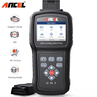 เครื่องสแกนเนอร์ Ancel AD610 Plus OBD2 ABS SRS SAS Reset สําหรับรถยนต์