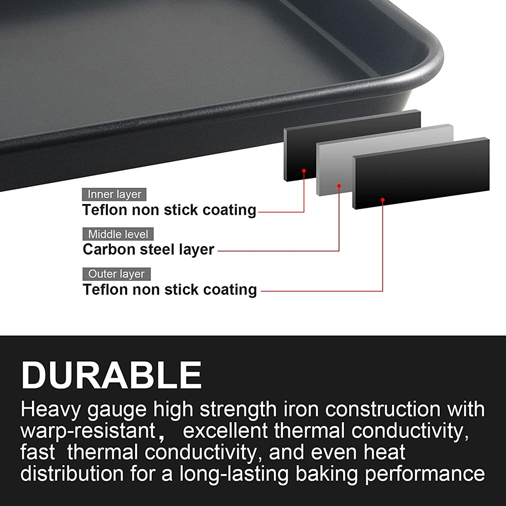 2pcs-14inch-bakeware-set-non-stick-cookie-sheet-pan-carbon-steel-cake-pizza-oven-tray-square-plate-roasting-tin-baking