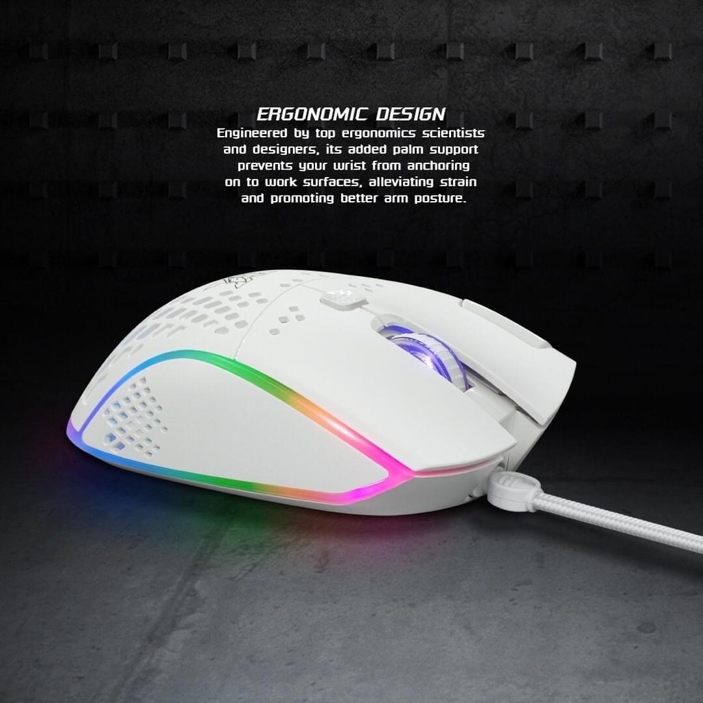 ภาพสินค้าNUBWO-X X42 SOLAKA เมาส์เกมมิ่ง มาโคร Mouse Gaming ดำ/ขาว จากร้าน jonezeerrangsit บน Shopee ภาพที่ 4