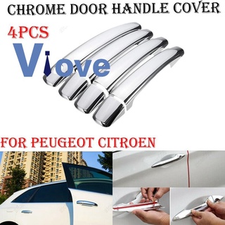 ฝาครอบมือจับประตูโครเมี่ยม สําหรับ Citroen C4 C4 Picasso C6 Peugeot 207 308 407