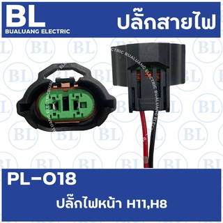 PL-018 ปลั๊กไฟหน้า H11,H8 สีดำ-เขียว