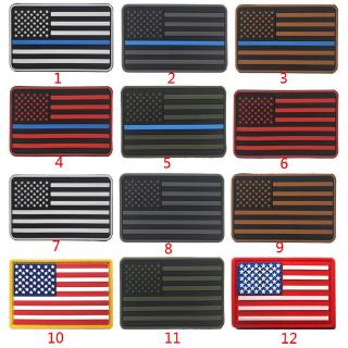 Tactical MILITIA Police law enforcement Thin Blue Line American US Flag Patch PVC multicam patch badge applique