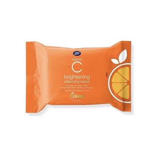 Cleansing Boots Vitamin C บู๊ทส์ วิตามิน ซี ไบร์ทเทนนิ่ง คลีนซิ่ง ไวพ์ส 20 แผ่น