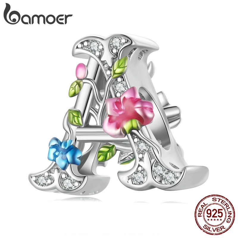 bamoer-จี้เงินแท้-925-รูปตัวอักษร-ดอกไม้-ลูกปัด-สร้อยคอ-สร้อยข้อมือ-เครื่องประดับ-diy-สําหรับผู้หญิง-เด็กผู้หญิง