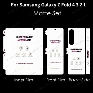 4 in 1 ฟิล์มไฮโดรเจลนิ่ม เนื้อแมตต์ กันรอยนิ้วมือ สําหรับ Samsung Galaxy Z Fold 4 3 2 1 W22 W21 W20