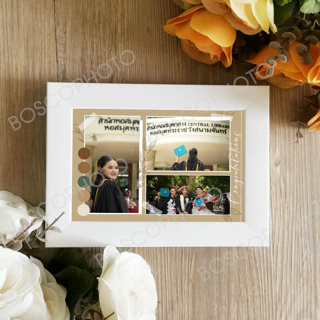 ของขวัญบัณฑิตรูปใส่กรอบ-ปริ้นรูป-อัดรูป-วันรับปริญญา-จบการศึกษา-congratulation-รูปมิกซ์-แนวมินิมอล-พร้อมกรอบ