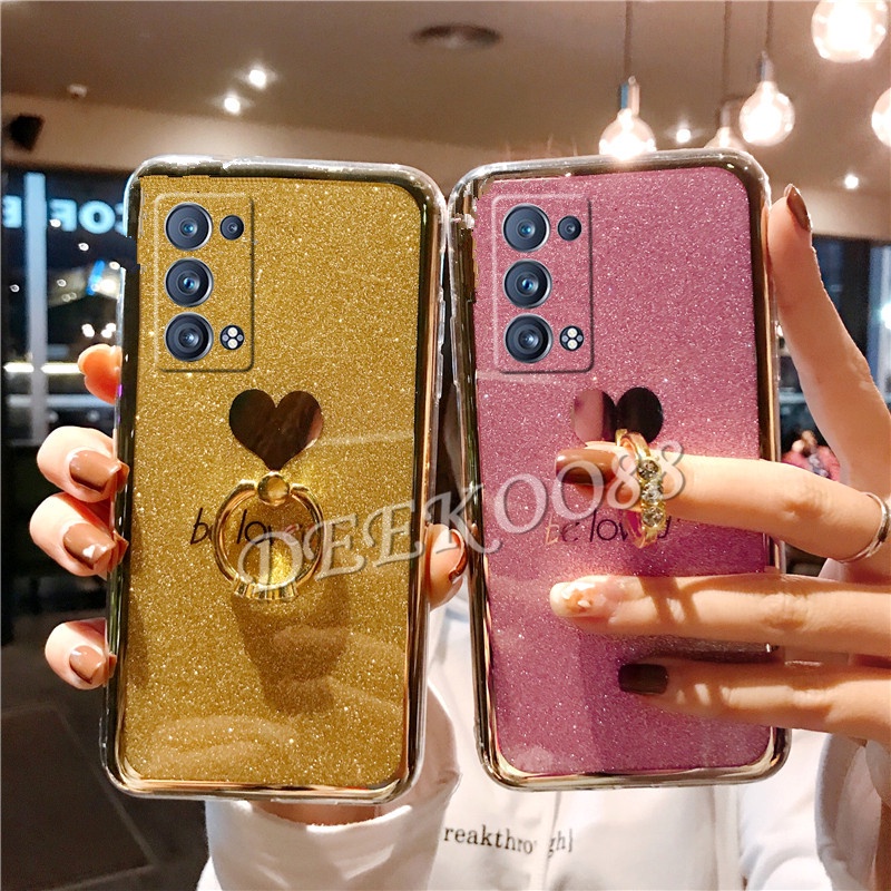 เคสโทรศัพท์-oppo-reno6-pro-5g-oppo-reno6-z-5g-casing-bling-glitter-be-loved-hardcase-with-ring-holder-cover-เคส-รีโน่-รีโน่6z-รีโน่6pro-reno6pro-reno6z-reno-6z-6pro-6-z-pro