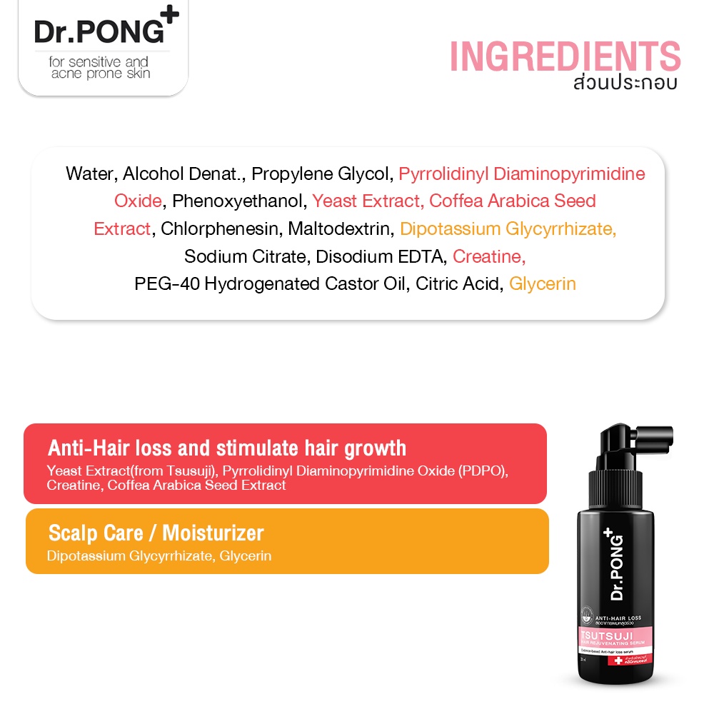 ภาพสินค้าDr.PONG TSUTSUJI HAIR REJUVENATING SERUM - anti-hairloss serum เซรั่มบำรุงผม ลดผมร่วง จากร้าน drpongshop บน Shopee ภาพที่ 8